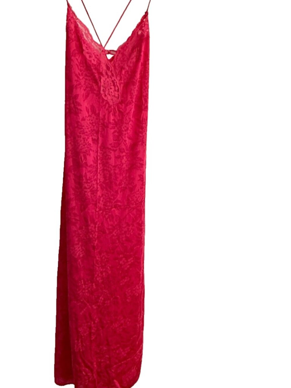 VINTAGE VANITY FAIR LINGERIE NIGHTGOWN WOMENS M PINK LACE NYLON SLIP DRESS USA